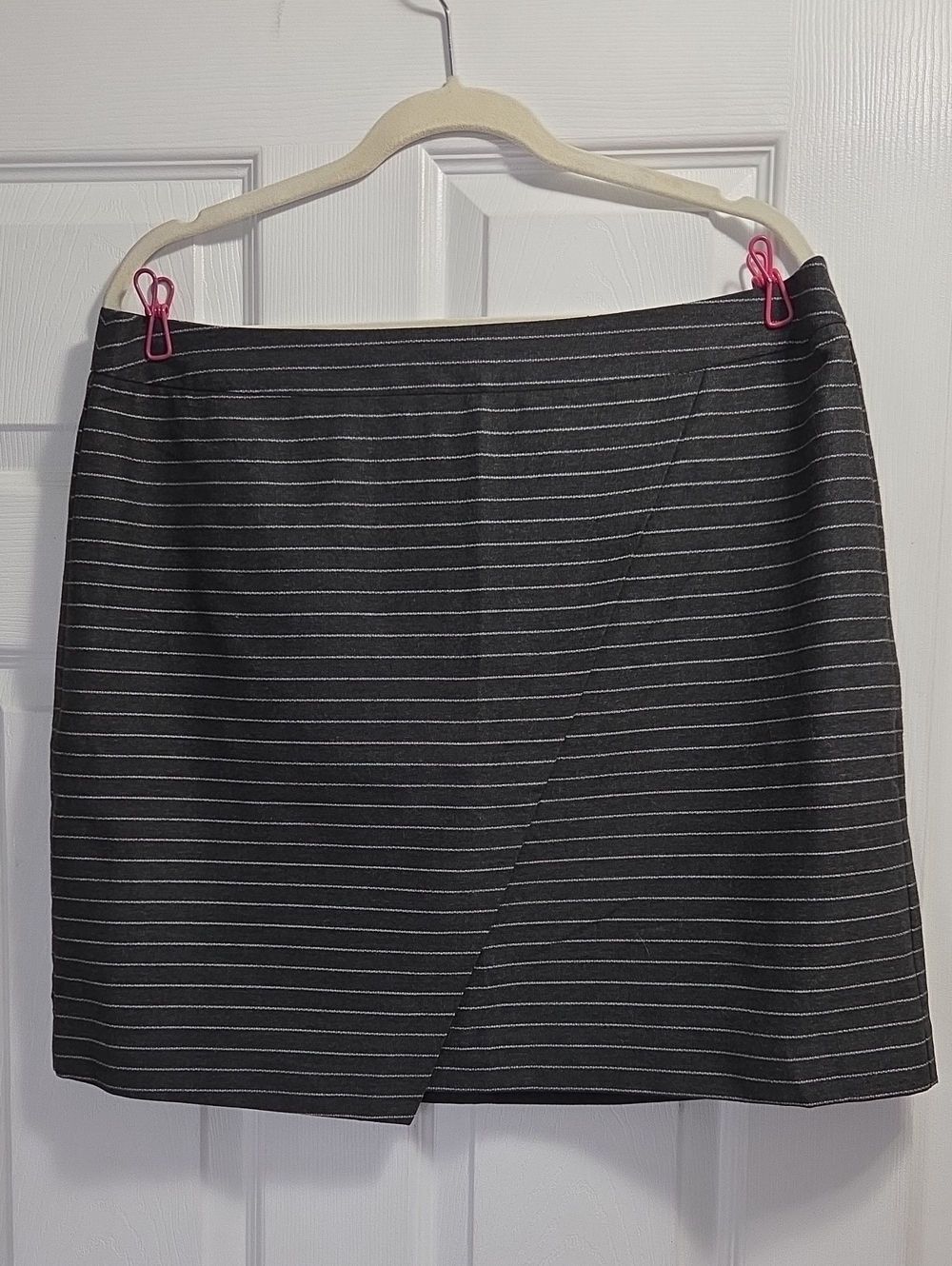 LOFT Asymetrical Wrap Skirt with Pinstripes